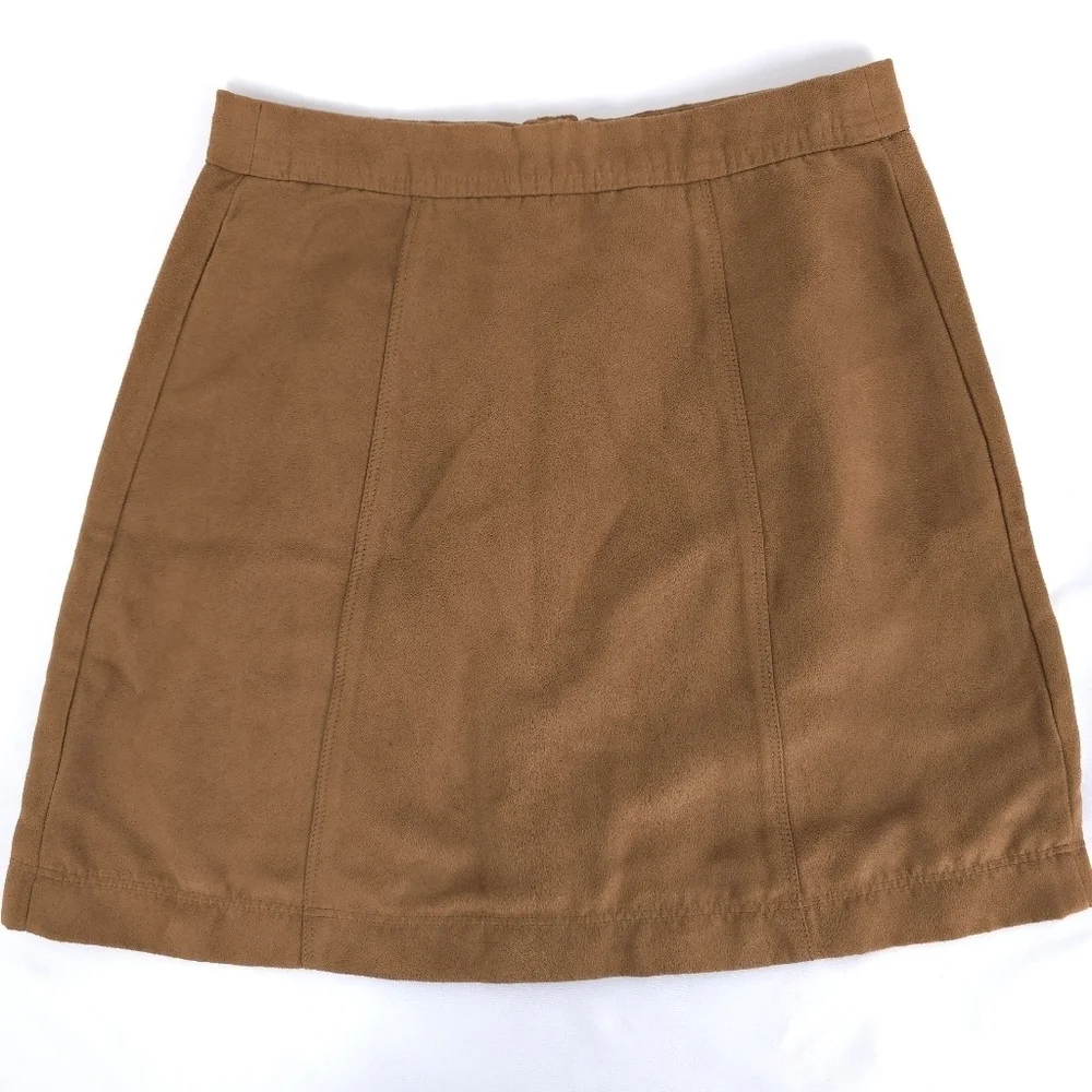 Hollister Faux Suede Button Up High Rise Skirt